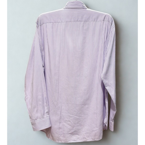 Michael Kors Classic Fit Button Down Shirt Mens XL Purple Striped - Picture 3 of 7